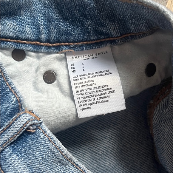 American Eagle Outfitters Blue Distressed Jean Shorts - Picture 3 of 11